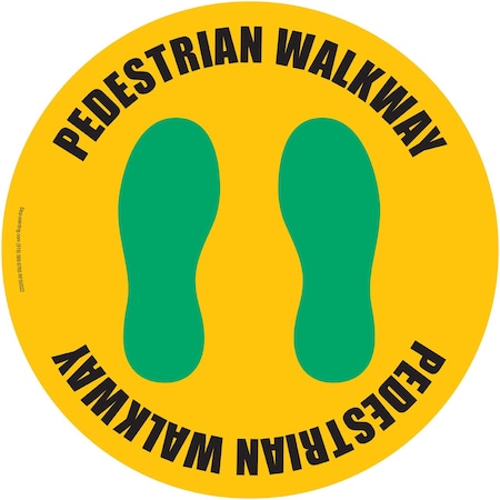 Superior Mark Floor Sign, Rubber, Pedestrian Walkway, 17.5in, RFS0022 RFS0022